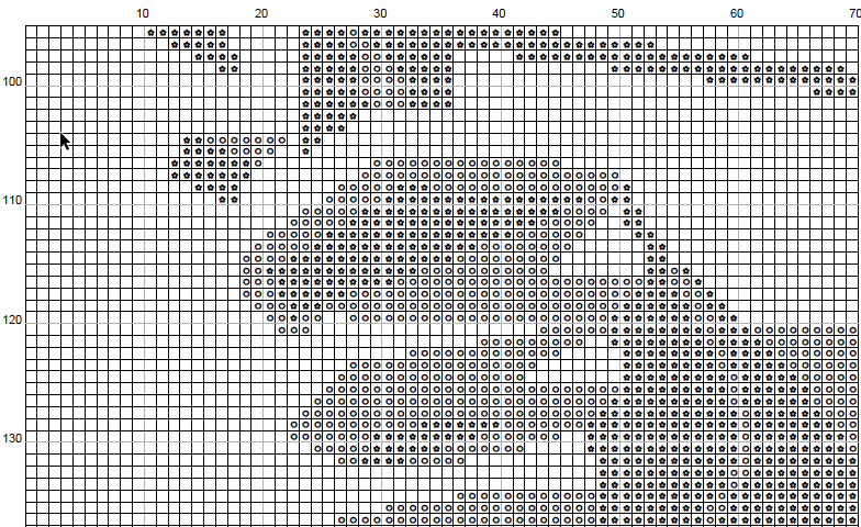 Ejemplo del esquema de punto de cruz compatible con pattern keeper