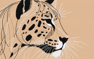 Patrón punto cruz leopardo estilo abstracto descargable PDF